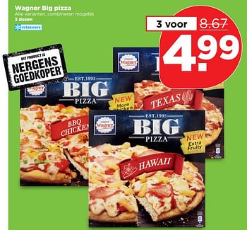 Aanbiedingen Wagner big pizza - Original Wagner - Geldig van 10/09/2017 tot 16/09/2017 bij Plus