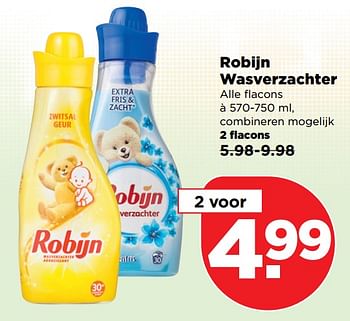 Aanbiedingen Robijn wasverzachter - Robijn - Geldig van 10/09/2017 tot 16/09/2017 bij Plus