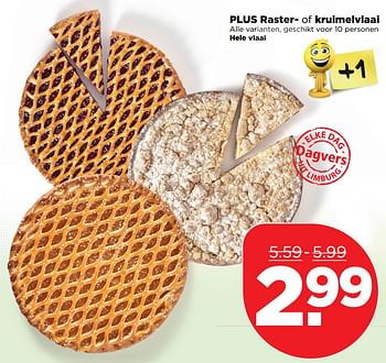 Aanbiedingen Plus raster- of kruimelvlaai - Huismerk - Plus - Geldig van 10/09/2017 tot 16/09/2017 bij Plus