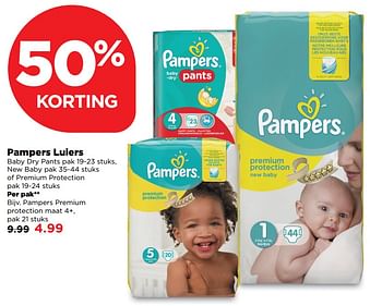 Aanbiedingen Pampers premium protection maat 4+ - Pampers - Geldig van 10/09/2017 tot 16/09/2017 bij Plus