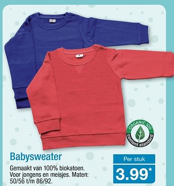 Aanbiedingen Babysweater - Huismerk - Aldi - Geldig van 11/09/2017 tot 16/09/2017 bij Aldi