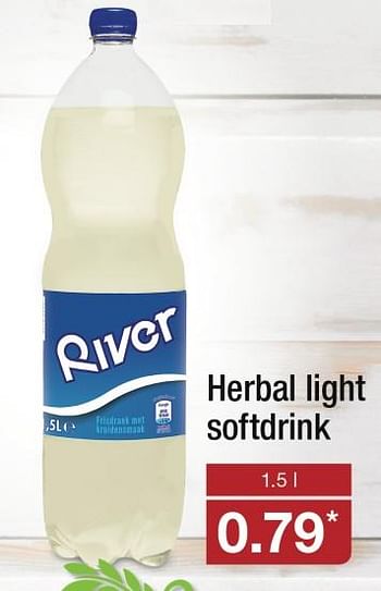 Aanbiedingen Herbal light softdrink - River - Geldig van 11/09/2017 tot 16/09/2017 bij Aldi