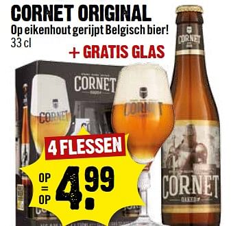 Aanbiedingen Cornet original + gratis glas - Cornet  - Geldig van 10/09/2017 tot 16/09/2017 bij Dirk III