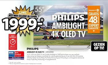 Aanbiedingen Philips ambilight 4k oled tv 55pos9002 - Philips - Geldig van 10/09/2017 tot 17/09/2017 bij Expert
