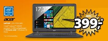 Aanbiedingen Acer laptop es1-732-c4xd - Acer - Geldig van 10/09/2017 tot 17/09/2017 bij Expert