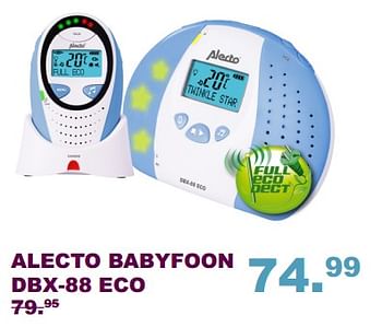 Aanbiedingen Alecto babyfoon dbx-88 eco - Alecto - Geldig van 10/09/2017 tot 01/10/2017 bij Baby & Tiener Megastore