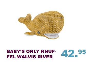 Aanbiedingen Baby`s only knuffel walvis river - Baby's Only - Geldig van 10/09/2017 tot 01/10/2017 bij Baby & Tiener Megastore