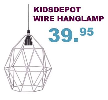 Aanbiedingen Kidsdepot wire hanglamp - KidsDepot  - Geldig van 10/09/2017 tot 01/10/2017 bij Baby & Tiener Megastore
