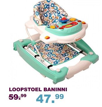 Aanbiedingen Loopstoel baninni - Baninni - Geldig van 10/09/2017 tot 01/10/2017 bij Baby & Tiener Megastore