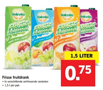 Aanbiedingen Frisse fruitdrank - Solevita - Geldig van 11/09/2017 tot 17/09/2017 bij Lidl