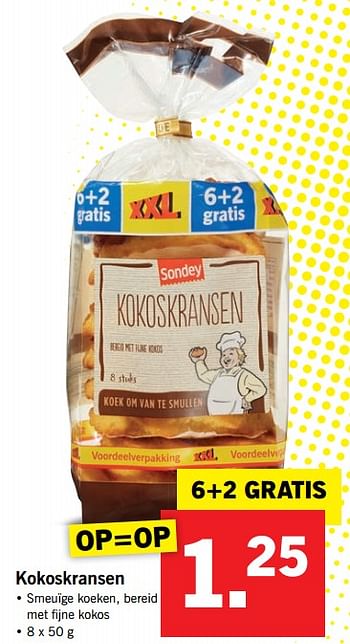 Aanbiedingen Kokoskransen - Sondey - Geldig van 11/09/2017 tot 17/09/2017 bij Lidl
