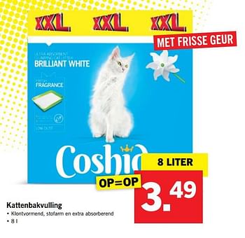 Aanbiedingen Kattenbakvulling - Coshida - Geldig van 11/09/2017 tot 17/09/2017 bij Lidl