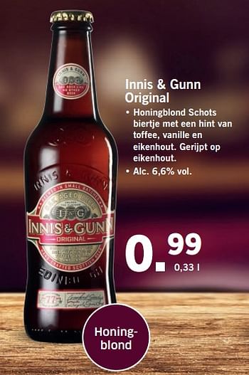 Aanbiedingen Innis + gunn original - Innis &amp; Gunn - Geldig van 11/09/2017 tot 17/09/2017 bij Lidl