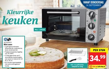 Aanbiedingen Silvercrest mini-oven - SilverCrest - Geldig van 11/09/2017 tot 17/09/2017 bij Lidl