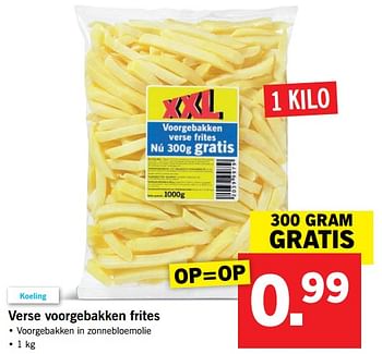 Aanbiedingen Verse voorgebakken frites - Huismerk - Lidl - Geldig van 11/09/2017 tot 17/09/2017 bij Lidl