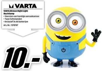 Aanbiedingen Varta minion night light nachtlamp - Varta - Geldig van 11/09/2017 tot 17/09/2017 bij Media Markt