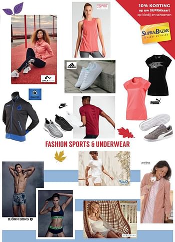 Aanbiedingen Fashion sports + underwear - Huismerk - Supra Bazar - Geldig van 12/09/2017 tot 17/10/2017 bij Supra Bazar