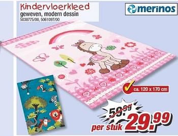 Aanbiedingen Kindervloerkleed - Merinos - Geldig van 11/09/2017 tot 17/09/2017 bij Poco