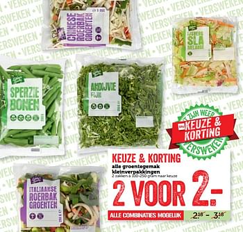 Aanbiedingen Alle groentegemak kleinverpakkingen - Huismerk - Coop - Geldig van 11/09/2017 tot 17/09/2017 bij Coop