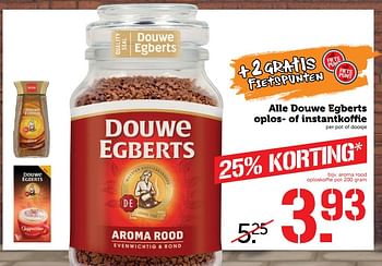 Aanbiedingen Alle douwe egberts oplos- of instantkoffie - Douwe Egberts - Geldig van 11/09/2017 tot 17/09/2017 bij Coop