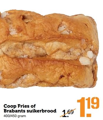 Aanbiedingen Coop fries of brabants suikerbrood - Huismerk - Coop - Geldig van 11/09/2017 tot 17/09/2017 bij Coop