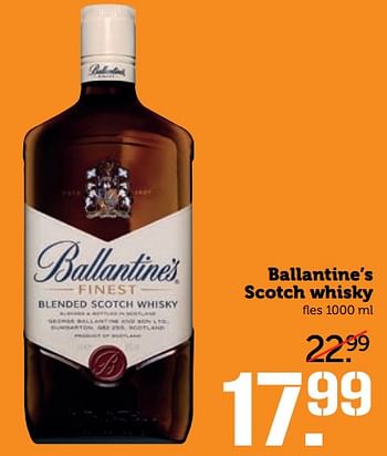 Aanbiedingen Ballantine`s scotch whisky - Ballantine's - Geldig van 11/09/2017 tot 17/09/2017 bij Coop
