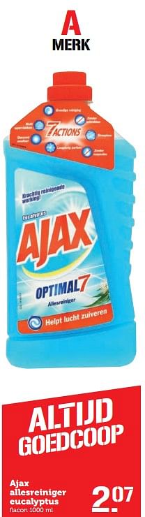 Aanbiedingen Ajax allesreiniger eucalyptus - Ajax - Geldig van 11/09/2017 tot 17/09/2017 bij Coop