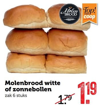 Aanbiedingen Molenbrood witte of zonnebollen - Molenbrood - Geldig van 11/09/2017 tot 17/09/2017 bij Coop