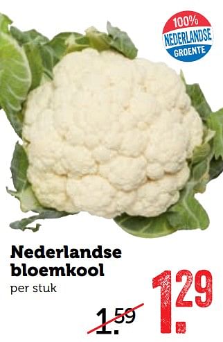Aanbiedingen Nederlandse bloemkool - Huismerk - Coop - Geldig van 11/09/2017 tot 17/09/2017 bij Coop