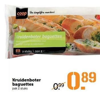 Aanbiedingen Kruidenboter baguettes - Huismerk - Coop - Geldig van 11/09/2017 tot 17/09/2017 bij Coop