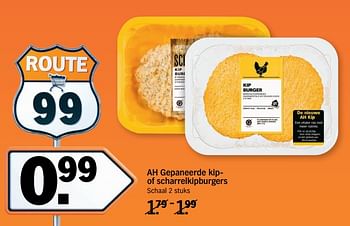 Aanbiedingen Ah gepaneerde kip of scharrelkipburgers - Huismerk - Albert Heijn - Geldig van 11/09/2017 tot 17/09/2017 bij Albert Heijn
