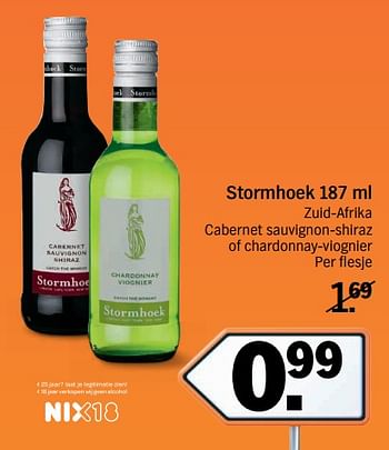 Aanbiedingen Stormhoek zuid-afrika cabernet sauvignon-shiraz of chardonnay-viognier - Rode wijnen - Geldig van 11/09/2017 tot 17/09/2017 bij Albert Heijn