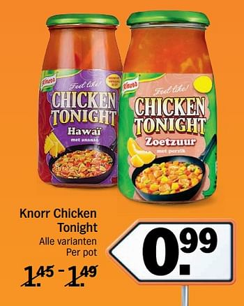 Aanbiedingen Knorr chicken tonight - Knorr - Geldig van 11/09/2017 tot 17/09/2017 bij Albert Heijn