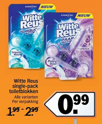 Aanbiedingen Witte reus single-pack toiletblokken - Witte reus - Geldig van 11/09/2017 tot 17/09/2017 bij Albert Heijn