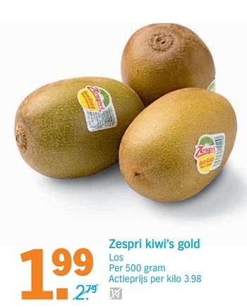 Aanbiedingen Zespri kiwi`s gold los - Zespri - Geldig van 11/09/2017 tot 17/09/2017 bij Albert Heijn