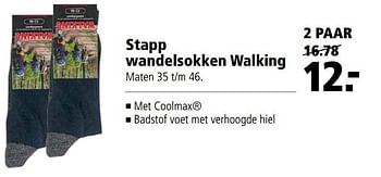 Aanbiedingen Stapp wandelsokken walking - Stapp - Geldig van 11/09/2017 tot 24/09/2017 bij Welkoop