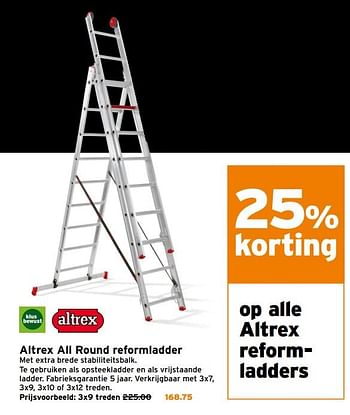 Aanbiedingen Altrex all round reformladder - Altrex - Geldig van 11/09/2017 tot 17/09/2017 bij Gamma