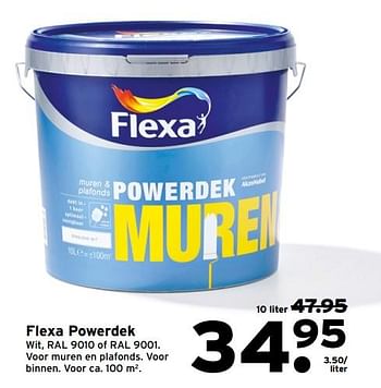 Aanbiedingen Flexa powerdek wit, ral 9010 of ral 9001 - Flexa - Geldig van 11/09/2017 tot 17/09/2017 bij Gamma