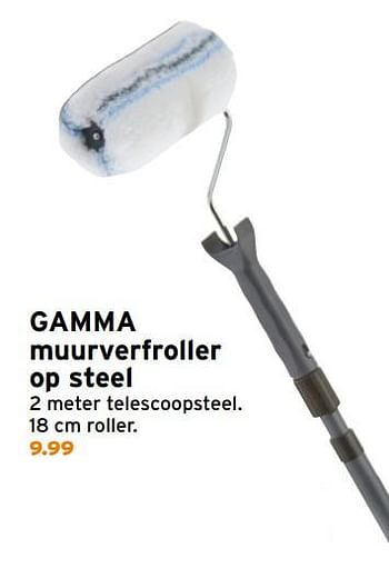 Aanbiedingen Gamma muurverfroller op steel - Huismerk - Gamma - Geldig van 11/09/2017 tot 17/09/2017 bij Gamma