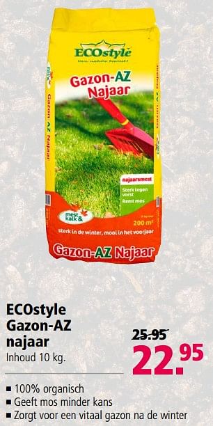 Aanbiedingen Ecostyle gazon-az najaar - Ecostyle - Geldig van 11/09/2017 tot 24/09/2017 bij Welkoop