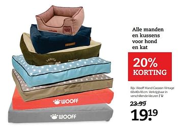 Aanbiedingen Wooff mand cocoon vintage - Wooff - Geldig van 11/09/2017 tot 24/09/2017 bij Boerenbond