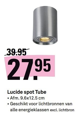 Aanbiedingen Lucide spot tube - Lucide - Geldig van 11/09/2017 tot 24/09/2017 bij Karwei