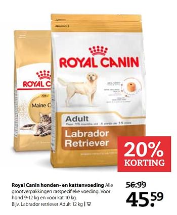 Aanbiedingen Labrador retriever adult - Royal Canin - Geldig van 11/09/2017 tot 24/09/2017 bij Pets Place