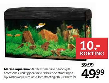 Aanbiedingen Marina aquarium kit - Marina - Geldig van 11/09/2017 tot 24/09/2017 bij Pets Place