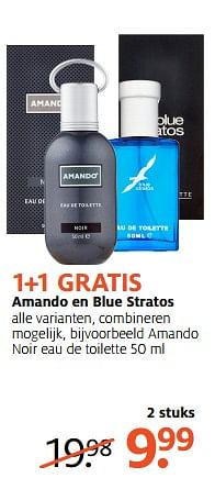 Aanbiedingen Amando noir eau de toilette 50 ml - Amando - Geldig van 11/09/2017 tot 24/09/2017 bij Etos