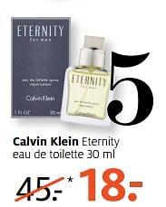 Aanbiedingen Calvin klein eternity eau de toilette 30 ml - Calvin Klein - Geldig van 11/09/2017 tot 24/09/2017 bij Etos