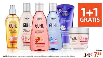 Aanbiedingen Guhl shampoo kleurbehoud en verzorging - Guhl - Geldig van 11/09/2017 tot 24/09/2017 bij Etos
