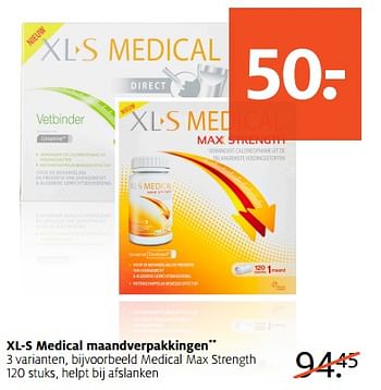 Aanbiedingen Xl-s medical max strength - XL-S Medical - Geldig van 11/09/2017 tot 24/09/2017 bij Etos