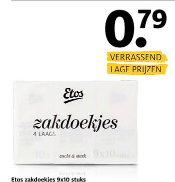 Aanbiedingen Etos zakdoekjes - Huismerk - Etos - Geldig van 11/09/2017 tot 24/09/2017 bij Etos