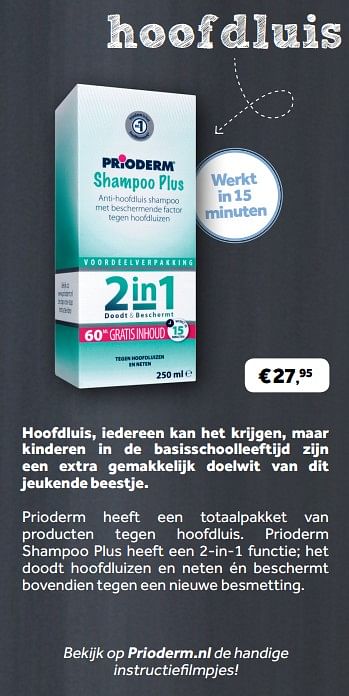 Aanbiedingen Prioderm shampoo plus - PrioDerm - Geldig van 11/09/2017 tot 24/09/2017 bij Etos